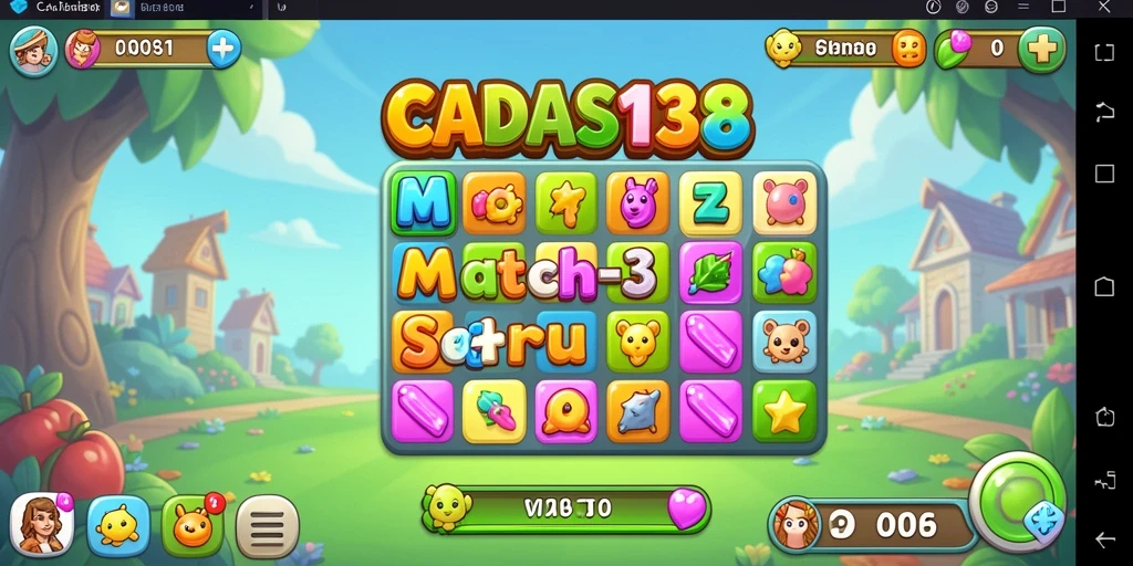 Tampilan gameplay seru dengan kombinasi objek Match-3.