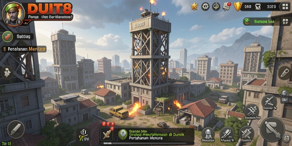 Screenshot gameplay Tower Defense di aksi seru.