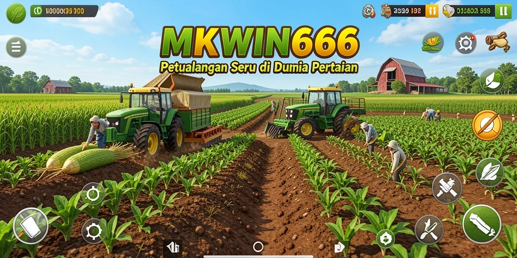 Tampilan gameplay seru dalam MKWIN666 saat mengelola ladang.